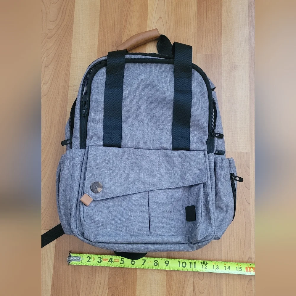 New Multi-Pocket Backpack Heather Grey Baby Diaper Bag Outdoor Hiking Quality